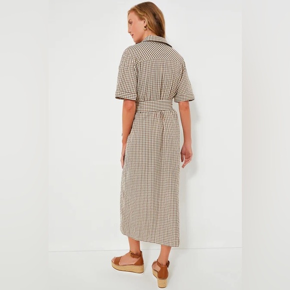 Pomander Place Brown Gingham Seersucker Zacara Dress Size XXL - Picture 3 of 11